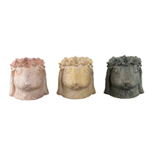 Afbeelding in Gallery-weergave laden, PTMD - Iyasia Pink rabbit shaped cement statue w flowers