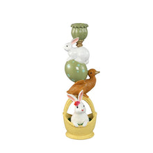 Afbeelding in Gallery-weergave laden, PTMD - Serria Multicolor poly candleholder chicken rabbit