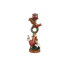 Afbeelding in Gallery-weergave laden, PTMD - Noel Red poly candle holder squirrel and dog