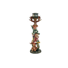 Afbeelding in Gallery-weergave laden, PTMD - Noel moss green poly candle holder dog and bear