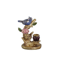 Afbeelding in Gallery-weergave laden, PTMD - Birdie Brown poly bird on a branch candle holder S