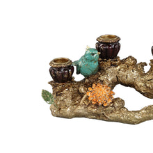 Afbeelding in Gallery-weergave laden, PTMD - Birdie Brown poly bird on a branch candle holder L