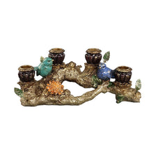 Afbeelding in Gallery-weergave laden, PTMD - Birdie Brown poly bird on a branch candle holder L