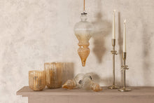 Afbeelding in Gallery-weergave laden, PTMD - Evin Amber glass round stormlight crackle ombre L