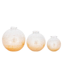 Afbeelding in Gallery-weergave laden, PTMD - Evin Amber glass round vase crackle ombre effect L