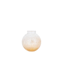 Afbeelding in Gallery-weergave laden, PTMD - Evin Amber glass round vase crackle ombre effect S