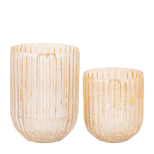 Afbeelding in Gallery-weergave laden, PTMD - Evin Amber glass round stormlight crackle ombre L
