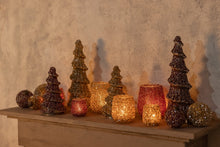 Afbeelding in Gallery-weergave laden, PTMD - Ingra Gold glass round tealight with beads