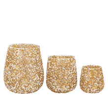 Afbeelding in Gallery-weergave laden, PTMD - Ingra Gold glass round tealight with beads