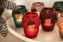 Afbeelding in Gallery-weergave laden, PTMD - Amith Beige Clear glass acorn tealight with felt