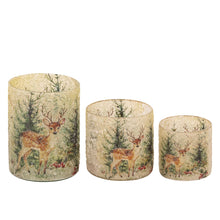 Afbeelding in Gallery-weergave laden, PTMD - Renn Clear glass mosaic xmas cilinder stormlight L