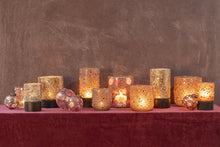 Afbeelding in Gallery-weergave laden, PTMD - Lucell Bronze mosaic glass stormlight wooden baseS