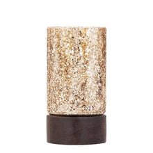 Afbeelding in Gallery-weergave laden, PTMD - Lucell Bronze mosaic glass stormlight wooden baseM