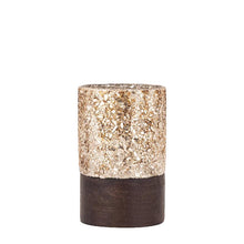 Afbeelding in Gallery-weergave laden, PTMD - Lucell Bronze mosaic glass stormlight wooden baseS