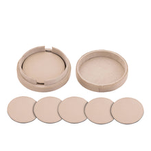Afbeelding in Gallery-weergave laden, PTMD - Delcia Beige vegan leather coaster round S/6