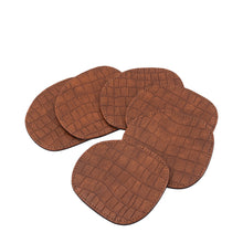 Afbeelding in Gallery-weergave laden, PTMD - Delcia Burgundy vegan leather coaster organic S/6
