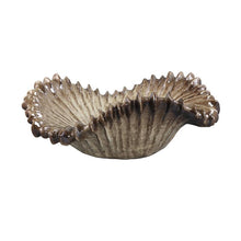 Afbeelding in Gallery-weergave laden, PTMD - Tarig Light Brown round ceramic ribbed wavy bowl