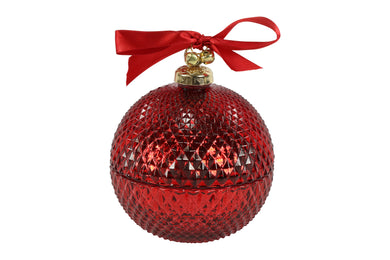 Kaars i/glas bal Chic rood