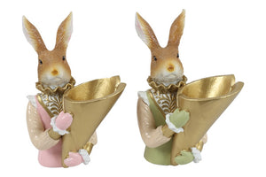 Konijn gouden komS roze of groen veelkleurig-L10B12H18CM