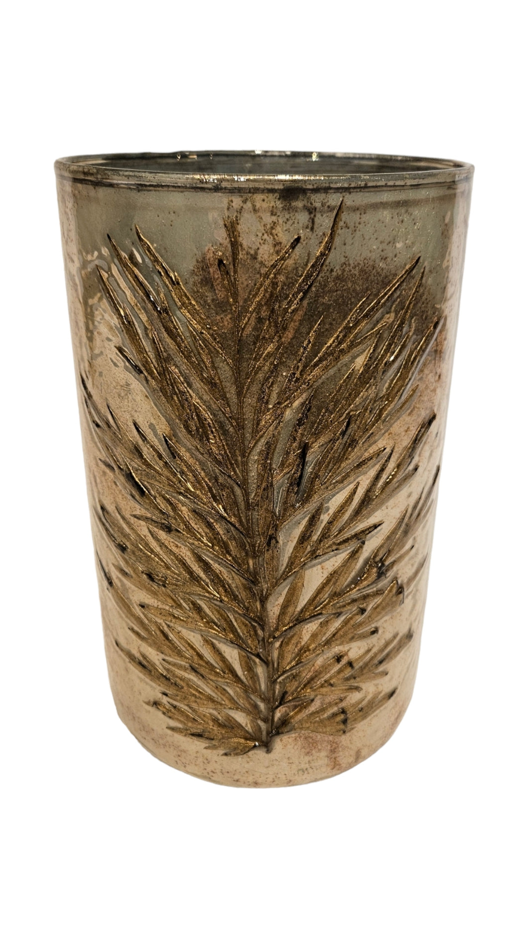 Mansion - Vase Leaf Mosaic White Copper Oxidised Daniya 15*15*26