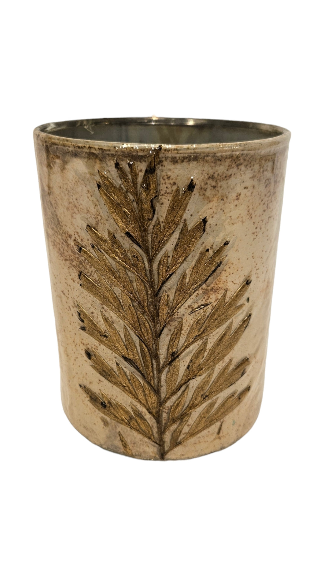 Mansion - Vase Leaf Mosaic White Copper Oxidised Daniya 10*10*13