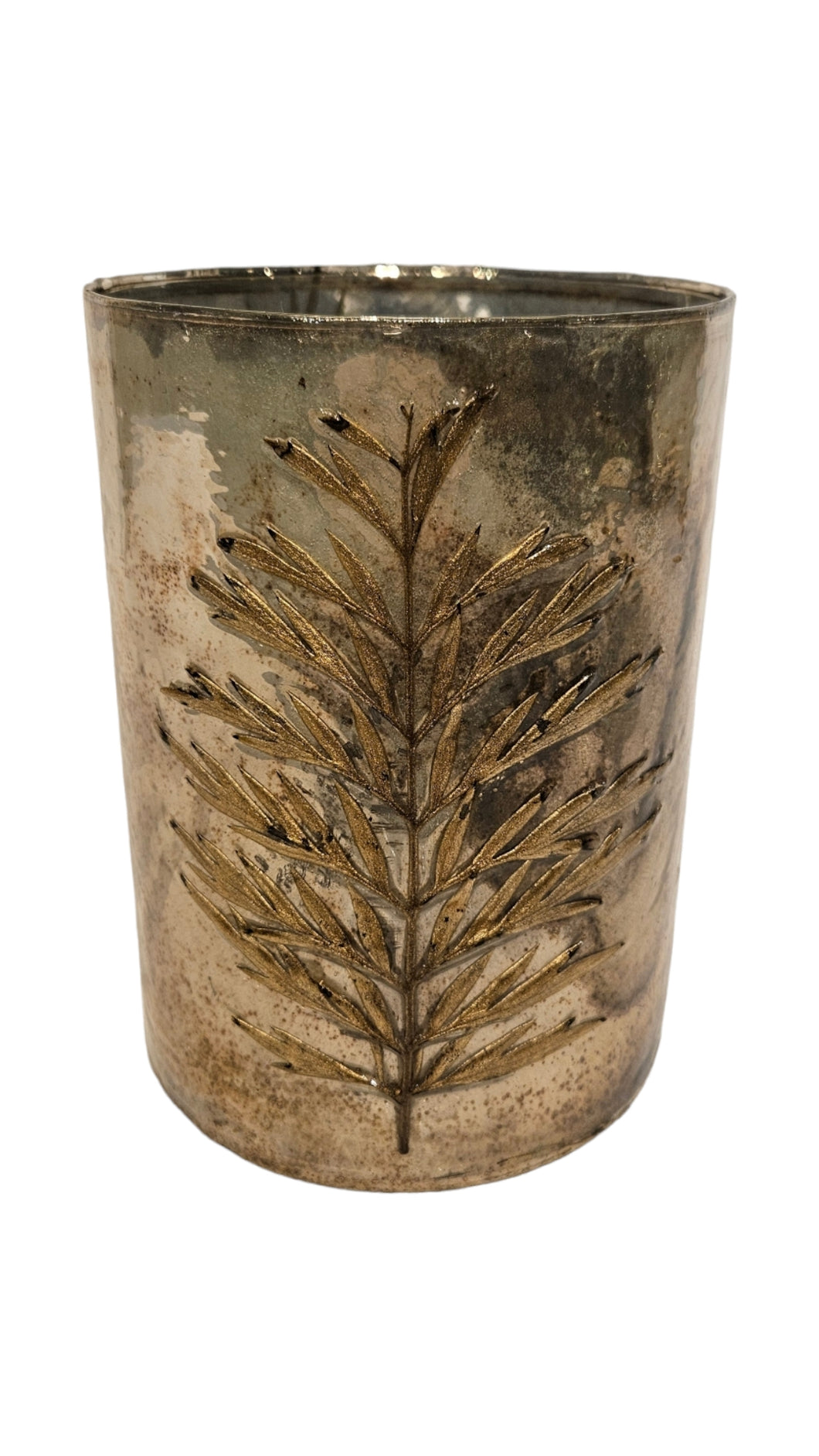 Mansion - Vase Leaf Mosaic White Copper Oxidised Daniya 14*14*20