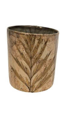 Mansion - Vase Leaf Mosaic Shiny White Copper Oxidised Daniya 8*8*9