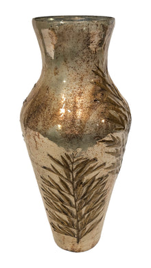 Mansion - Vase Leaf Mosaic Shiny White Copper Oxidised Ghisai 18*18*40