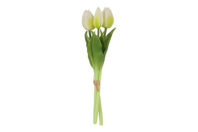 Kunstboeket Tulp Tulipa 3 wit-L12B12H29CM