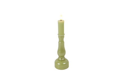 Kandelaar en kaars Nuala LED S groen-L7,5B7,5H27CM