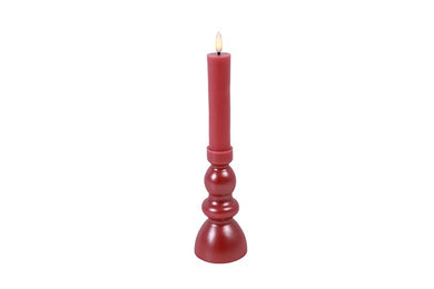 Kandelaar en kaars Nuala LED L roze-L7,5B7,5H31CM