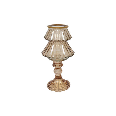 Kandelaar boom Tallina S bruin glas Ø10,5xH18,5cm