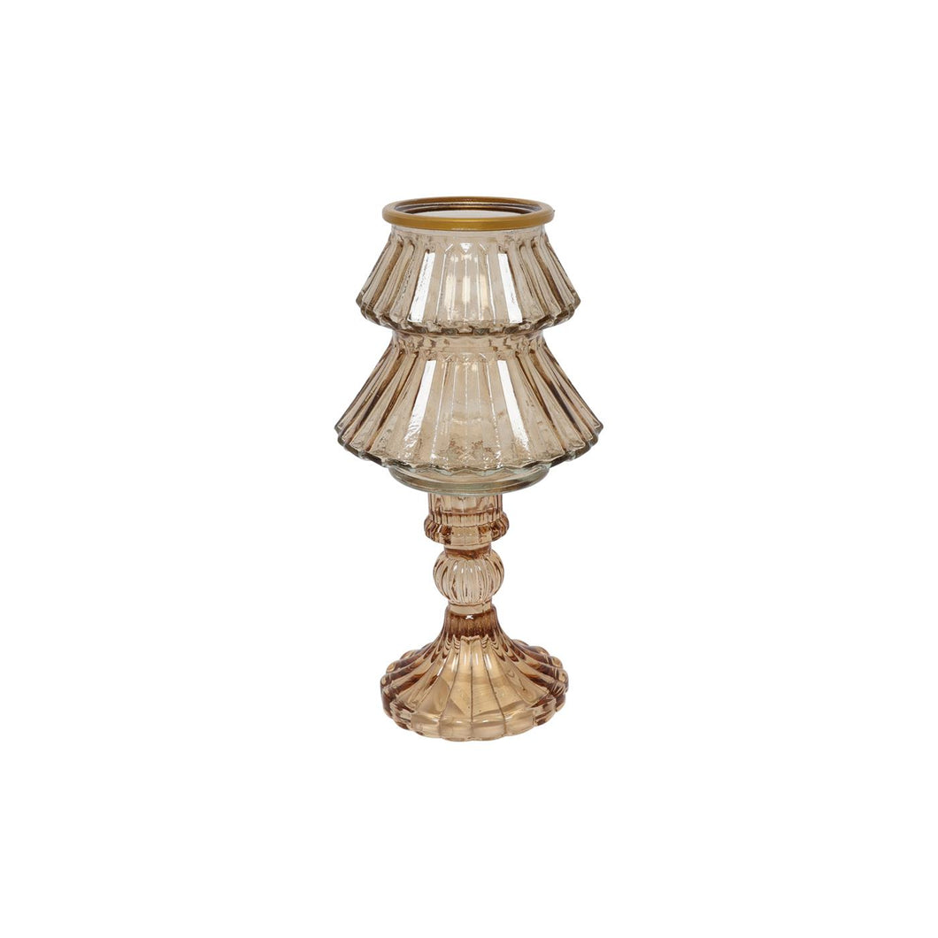 Kandelaar boom Tallina S bruin glas Ø10,5xH18,5cm