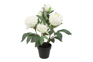 Kunstplant Peony S wit-L20B20H44CM