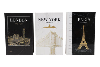 Opbergbox rh Book New York,Paris,Londen a3 grijs