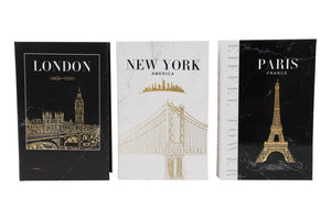 Opbergbox rh Book New York,Paris,Londen a3 grijs