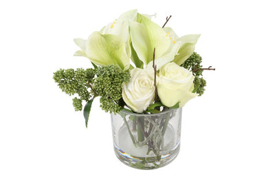 Kunstbloem in glazen pot Amaryllis-L23B23H23CM
