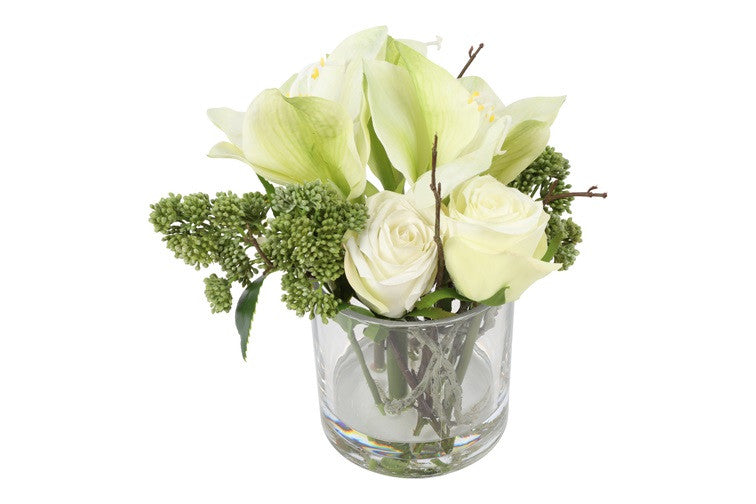Kunstbloem in glazen pot Amaryllis-L23B23H23CM