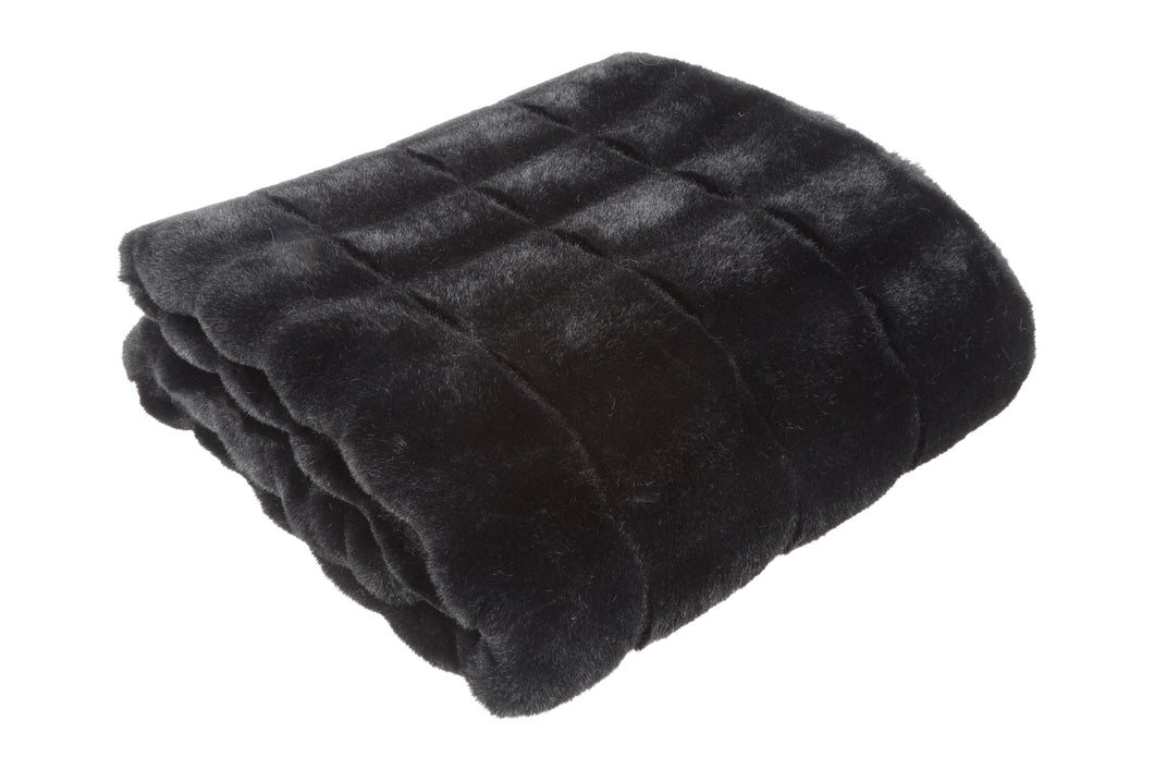 Plaid Imitatiebont Cosy Eloise zwart