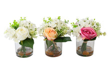Afbeelding in Gallery-weergave laden, Bloem in vase Hydrangea/Rosa a3 veelkleurig-10x10x18CM