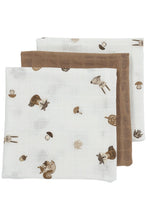 Afbeelding in Gallery-weergave laden, Meyco HYDROFIELE DOEKEN 3-PACK FOREST ANIMALS - TOFFEE - 70X70CM