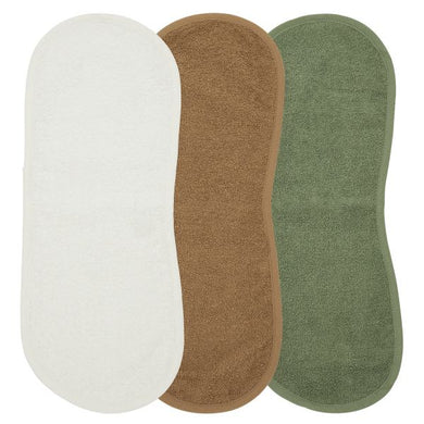 Meyco Spuugdoek 3-pack badstof Uni - offwhite/toffee/forest green - 53x20cm