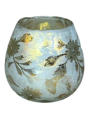 Mansion - Glass cup gold flowers S