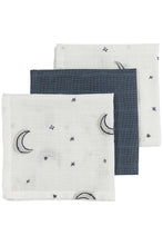 Afbeelding in Gallery-weergave laden, Meyco MONDDOEKJES 3-PACK HYDROFIEL MOON - INDIGO - 30X30CM