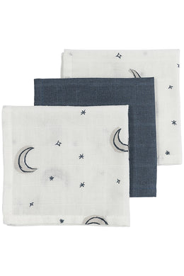 Meyco MONDDOEKJES 3-PACK HYDROFIEL MOON - INDIGO - 30X30CM