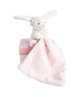 Doudou Lapin Boite Fleur - rose