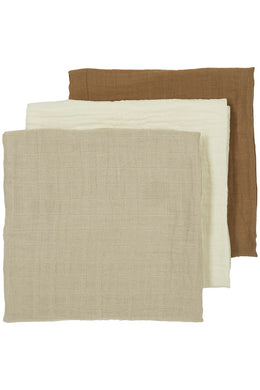 Meyco PRE-WASHED HYDROFIELE DOEKEN 3-PACK UNI - OFFWHITE/SAND/TOFFEE - 70X70CM