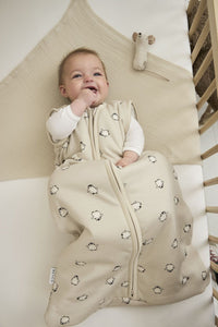 Meyco Baby slaapzak met afritsbare mouwen Penguin - soft sand