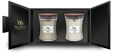 Woodwick Gift Set Deluxe 2 Medium Candles