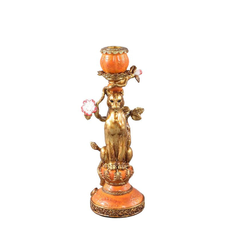 PTMD - Judiee Orange poly leopard candleholder